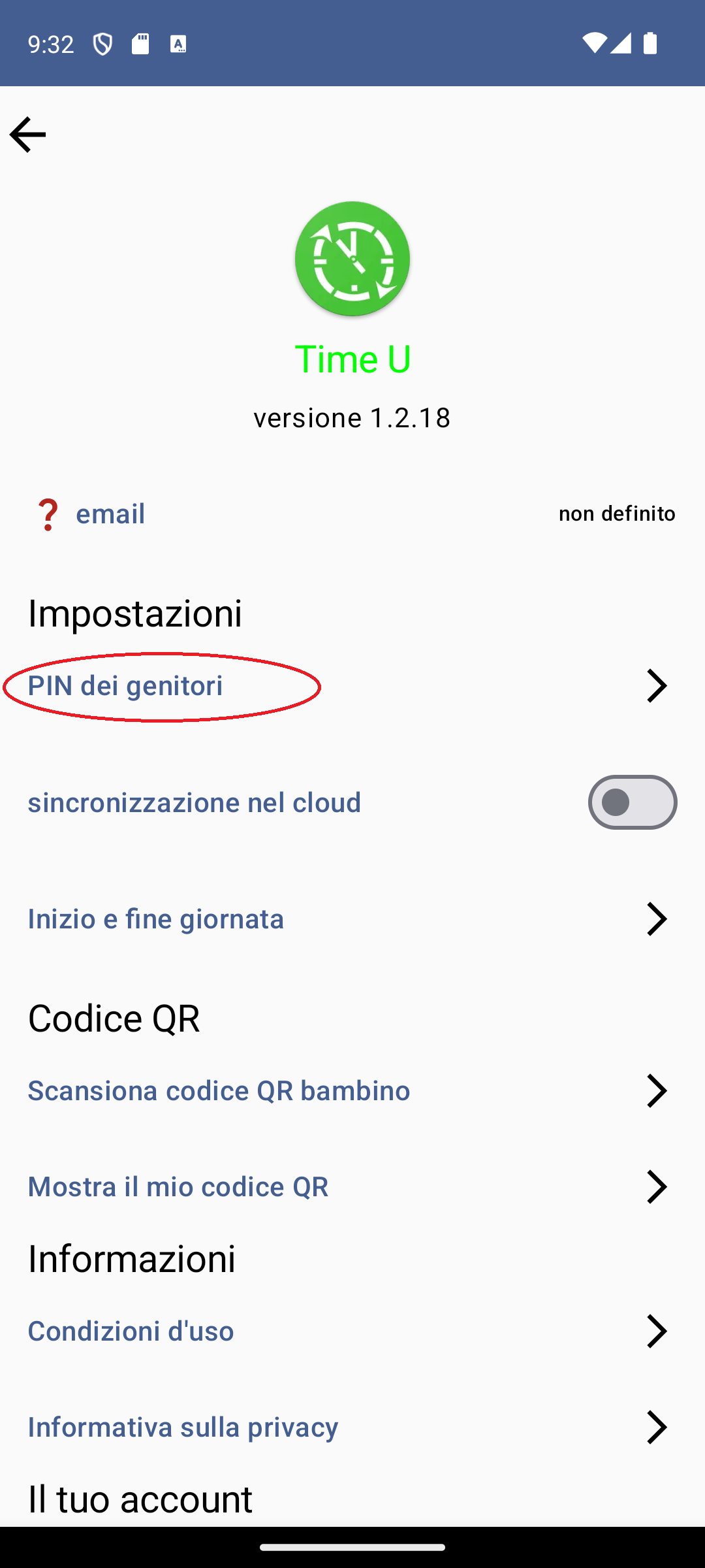 select parental pin option