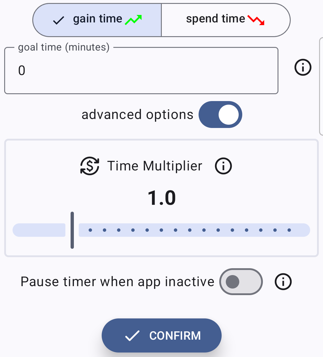 the create activity options: always-on-display option